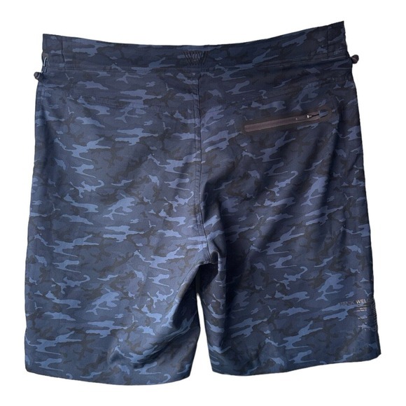 Mack Weldon Hybrid Board Shorts Mens XL Blue Black Camo‎ Stretch Swimming - Picture 2 of 7